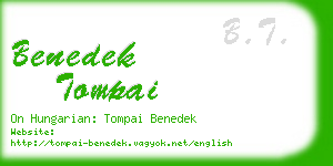benedek tompai business card
